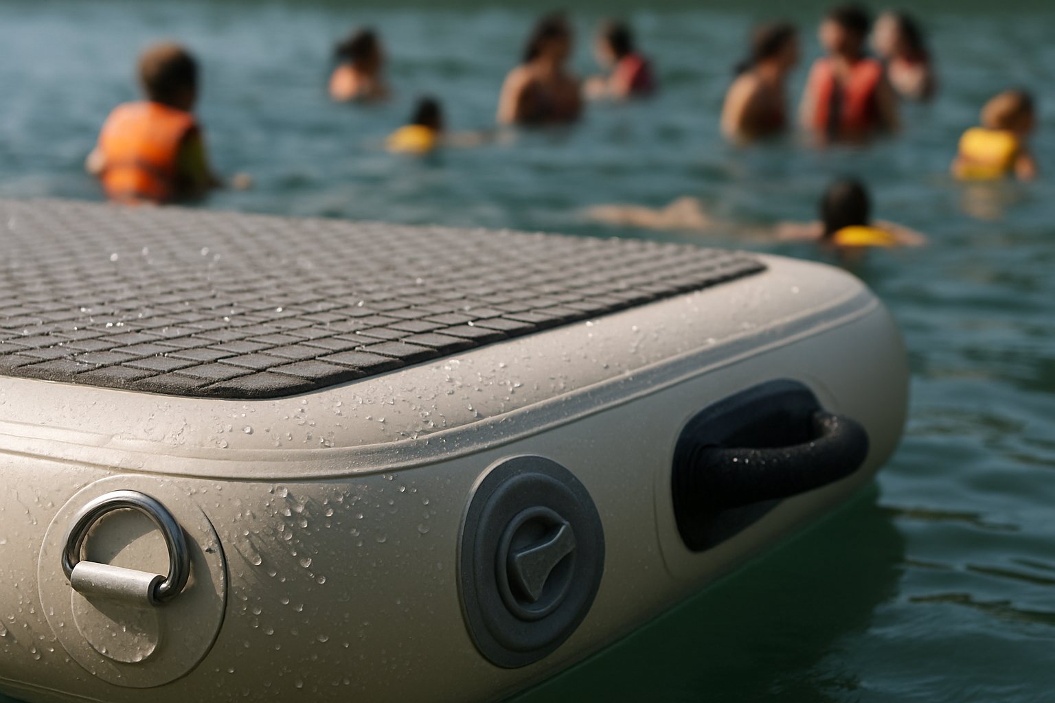 Details of an inflatable dock